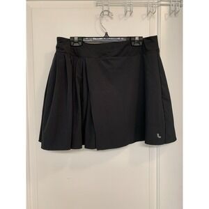 Lolë Asymmetrical Pleated Athletic Skort Medium Black Golf Tennis Prep